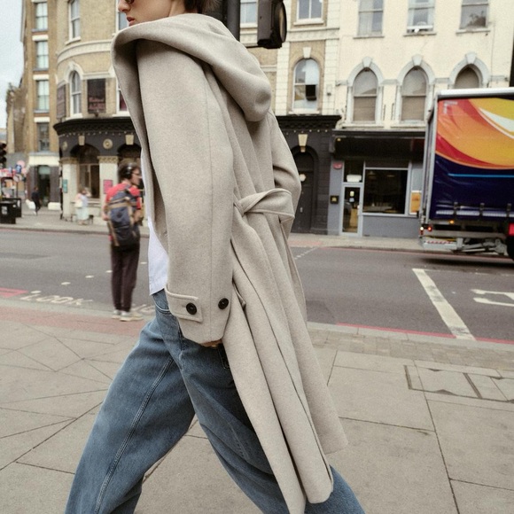 Zara Jackets & Blazers - Zara - Women's Hooded Beige Coat